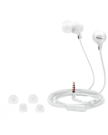  Стереонаушники Sony MDR-EX15AP с микрофоном белые