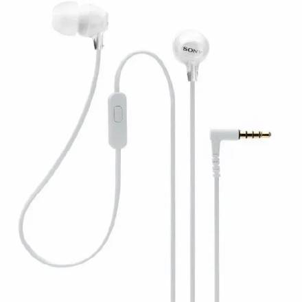  Стереонаушники Sony MDR-EX15AP с микрофоном белые