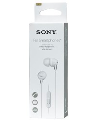 Стереонаушники Sony MDR-EX15AP с микрофоном белые