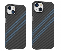Накладка для i-Phone 14 Max Hoco Cave Slim case черно-синий