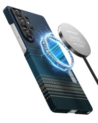 Накладка для Samsung Galaxy S25 Ultra Keephone Kevlar Moonrise Magsafe синий