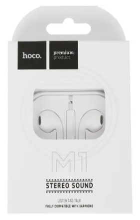  Наушники с микрофоном Hoco M1 1.2м белые