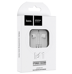 Наушники с микрофоном Hoco M1 1.2м белые
