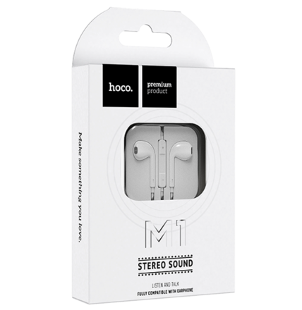  Наушники с микрофоном Hoco M1 1.2м белые