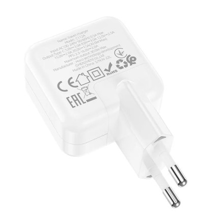  Сетевое зар. устр. Hoco C112A 1C PD/QC3.0 30W белое