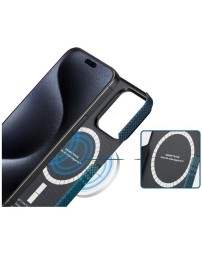 Накладка для i-Phone 15 Pro 6.1&quot; Pitaka Magez Case 5 Aramid Fiber Лунный рис (moonrise)