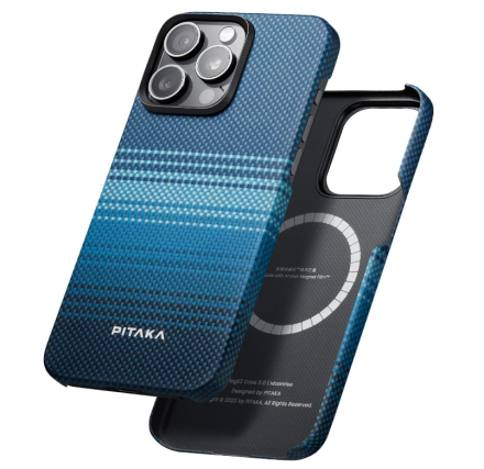  Накладка для i-Phone 15 Pro 6.1&quot; Pitaka Magez Case 5 Aramid Fiber Лунный рис (moonrise)