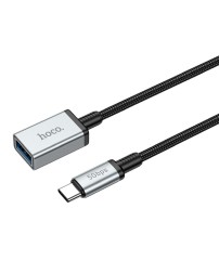 Кабель-переходник Hoco US10 Type-C (папа) на USB3.0 (мама) 5Gbps 0.5м черный