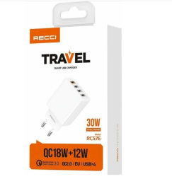 Сетевое зар. устр. Recci RC57E 4USB 30W белое