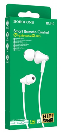  Наушники с микрофоном Borofone BM49 Player 1.2м белые