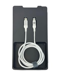 Usb Кабель-зарядка Type-C на Lightning Evelatus 60W 2м в тканевой оплетке белый