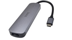 Кабель-переходник Hoco HB27 Type-C на HDMI/USB3.0/USB2.0/USB-C серый