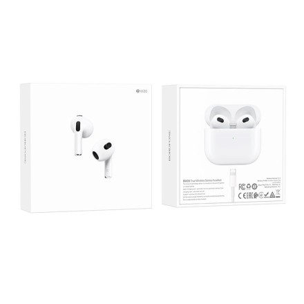  Беспроводные наушники TWS Borofone BW20 BT5.3/30mAh (300mAh)/4ч белые