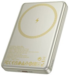 Powerbank с беспроводной зарядкой MagSafe Hoco Q26A 10000mAh 2USB-C 20W золотой
