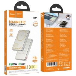 Powerbank с беспроводной зарядкой MagSafe Hoco Q26A 10000mAh 2USB-C 20W золотой