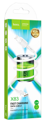 Usb Кабель-зарядка Lightning Hoco X83 Silicone 2.4A 1м белый
