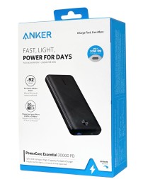 Powerbank Anker PowerCore Essential (A1287) 20000mAh 1USB/1C черный