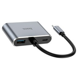 Кабель-переходник Hoco HB30 Type-C на HDMI/USB3.0/VGA/USB-C серый