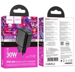 Сетевое зар. устр. Hoco CS23A 1USB/1C 30W черное