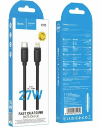 Usb Кабель-зарядка Type-C на Lightning Hoco X115 27W 1м силиконовый черный