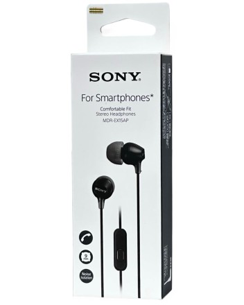  Стереонаушники Sony MDR-EX15AP с микрофоном черные