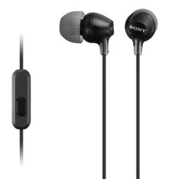 Стереонаушники Sony MDR-EX15AP с микрофоном черные
