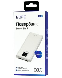 Powerbank EOFE G102 10000mAh 2A 2USB/Type-C с дисплеем белый