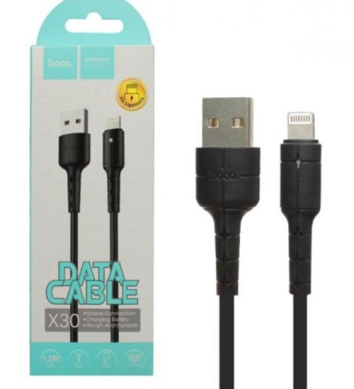  Usb Кабель-зарядка Lightning Hoco X30 Star 2.4A 1.2м силиконовый чёрный