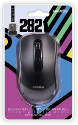Мышь беспроводная беззвучная Smartbuy 282AG черная  (SBM-282AG-K)