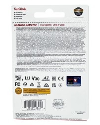 micro SDXC карта памяти SanDisk 64GB Class10 Extreme UHS-I U3 (170 Mb/s) без адаптера SDSQXAH-064G-G