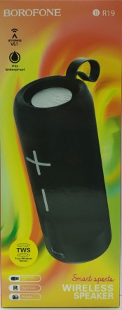 Bluetooth колонка Borofone BR19 BT5.1/1200mAh/2ч/10Вт/TF/FM черная