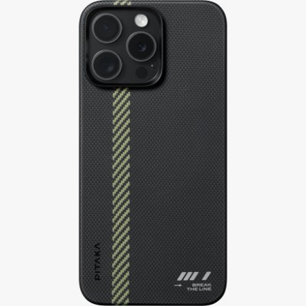  Накладка для i-Phone 15 Pro 6.1&quot; Pitaka Magez Case 5 Aramid Fiber (Break the line)черный
