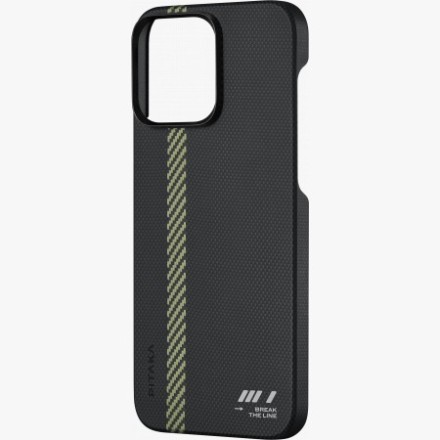  Накладка для i-Phone 15 Pro 6.1&quot; Pitaka Magez Case 5 Aramid Fiber (Break the line)черный