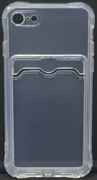 Чехол-накладка силикон с карманом под карту i-Phone 7/8 прозрачная