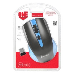 Мышь беспроводная Smartbuy ONE 352AG USB/DPI 800-1200-1600/4 кнопки/2AAA (SBM-352AG-BK) сине-черная