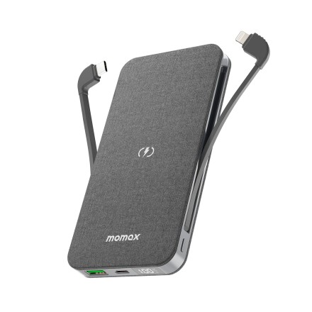  Powerbank с беспроводной зарядкой Momax Q. Power7 10000mAh IP112MFIE темно-серый