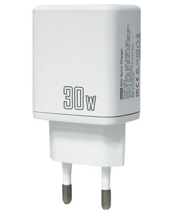  Сетевое зарядное устройство EOFE E303 1C/1USB 30W белое