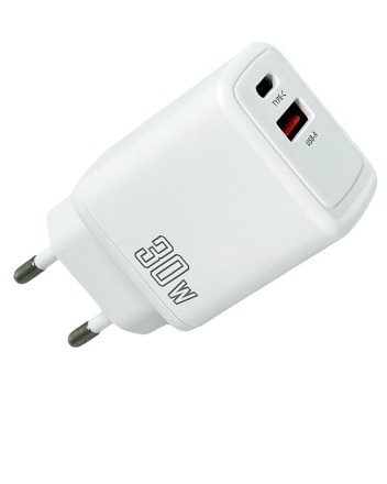  Сетевое зарядное устройство EOFE E303 1C/1USB 30W белое