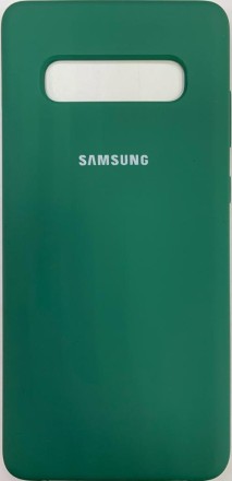  Накладка для Samsung Galaxy S10 Plus Silicone cover зеленая