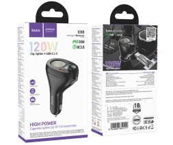 Автомобильное заряд. устр. Hoco E88 1USB/2C + FM-трансмиттер черное