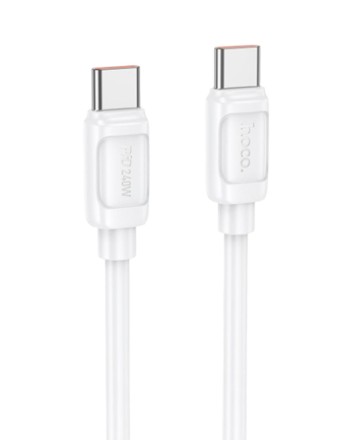  Usb Кабель-зарядка Type-C на Type-C Hoco X115 5A 240W 1м силиконовый белый