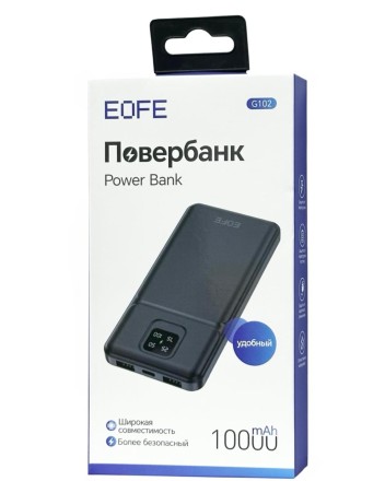  Powerbank EOFE G102 10000mAh 2A 2USB/Type-C с дисплеем чёрный
