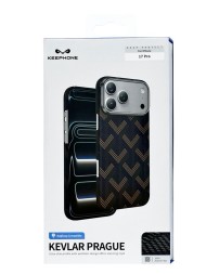 Накладка для i-Phone 17 Pro Keephone Kevlar Prague MagSnap коричнево-черный