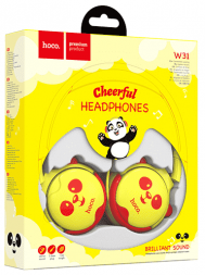 Стереонаушники полноразмерные Hoco W31 Panda детские без микрофона желтые