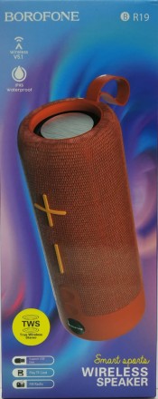  Bluetooth колонка Borofone BR19 BT5.1/1200mAh/2ч/10Вт/TF/FM красная