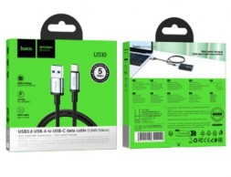 Usb Кабель-зарядка Type-C Hoco US10 3A/5Gbps 0.5м черный