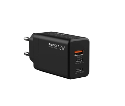  Сетевое зар. устр. Recci RC56E GaN 1USB/2C 65W черное