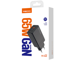 Сетевое зар. устр. Recci RC56E GaN 1USB/2C 65W черное