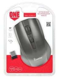 Мышь беспроводная Smartbuy ONE 352AG USB/DPI 800-1200-1600/4 кнопки/2AAA (SBM-352AG-K) черная