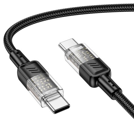  Usb Кабель-зарядка Type-C на Type-C Hoco U129 60W 1.2м черный